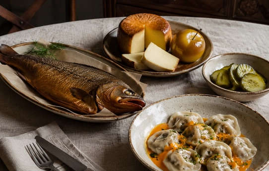 Морковный крем и копчёный творог